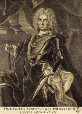 Friedrich August I. (August der Starke), Kupferstich von M. Bernigeroth