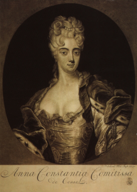 Anna Constantia Reichsgräfin von Cosel, Schabblatt von P. Schenk, 1710