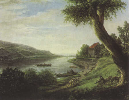 Blick seitlich auf Blasewitz (Gemälde von Anton Graff um 1800)